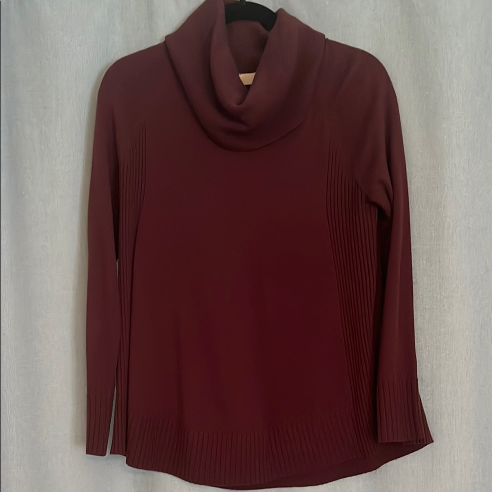 Elegant Burgundy/Maroon Cowl Neck Sweater